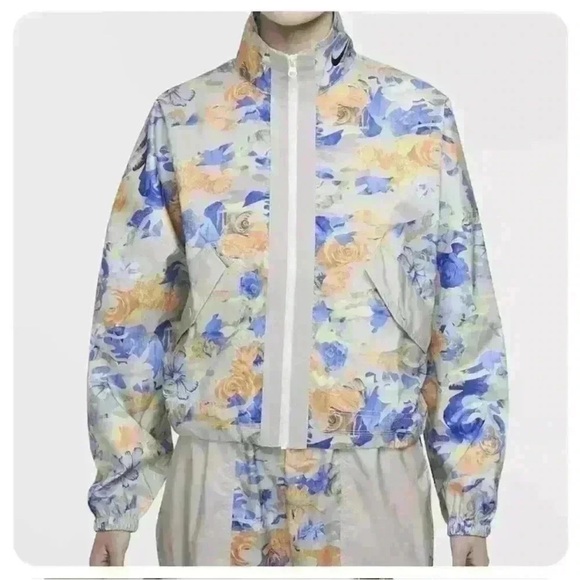 Nike Floral Track Jacket Windbreaker Size M - Picture 1 of 11